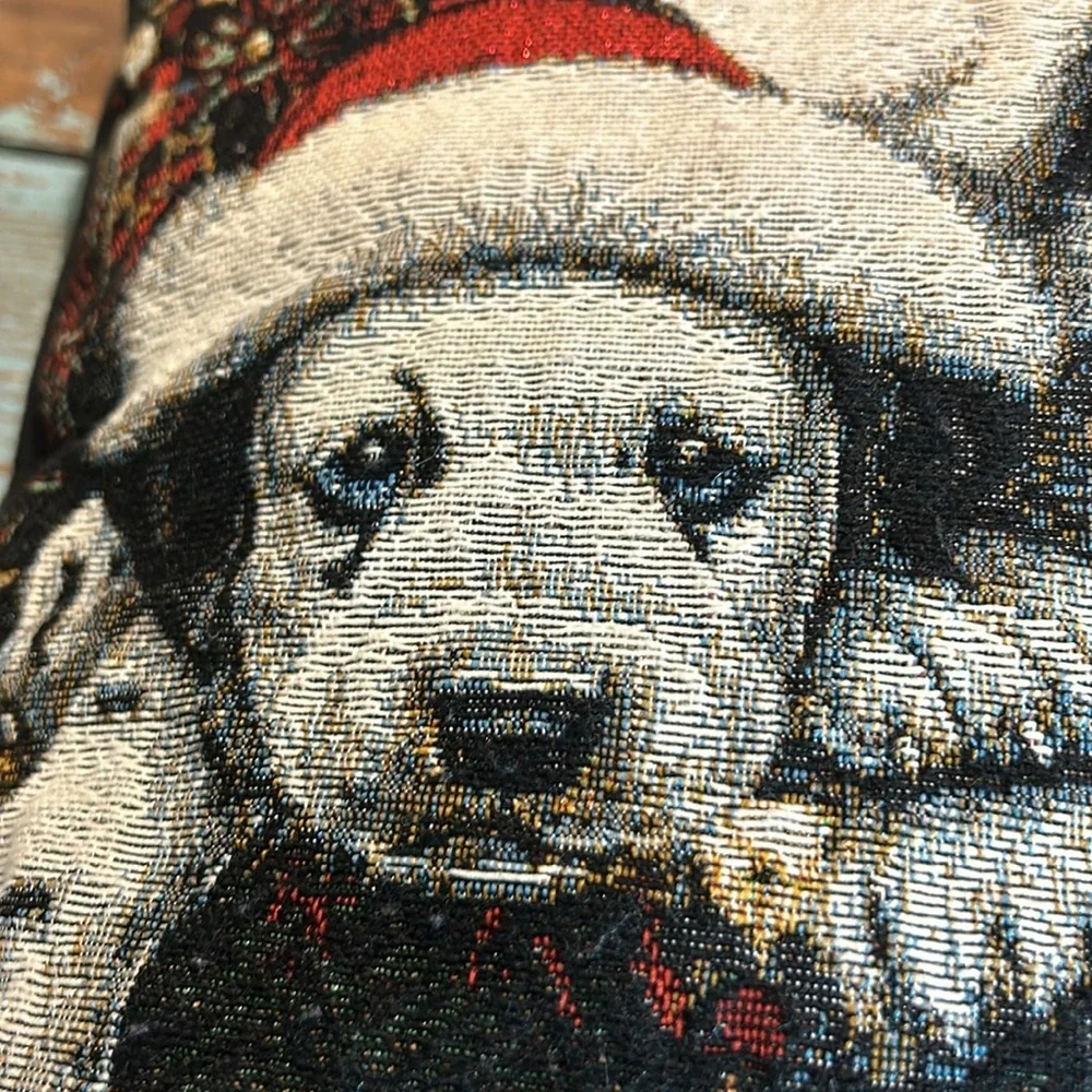 Jenny Newland Christmas Dog Tapestry Pillow Husky Dalmatian Lab 16 x 16